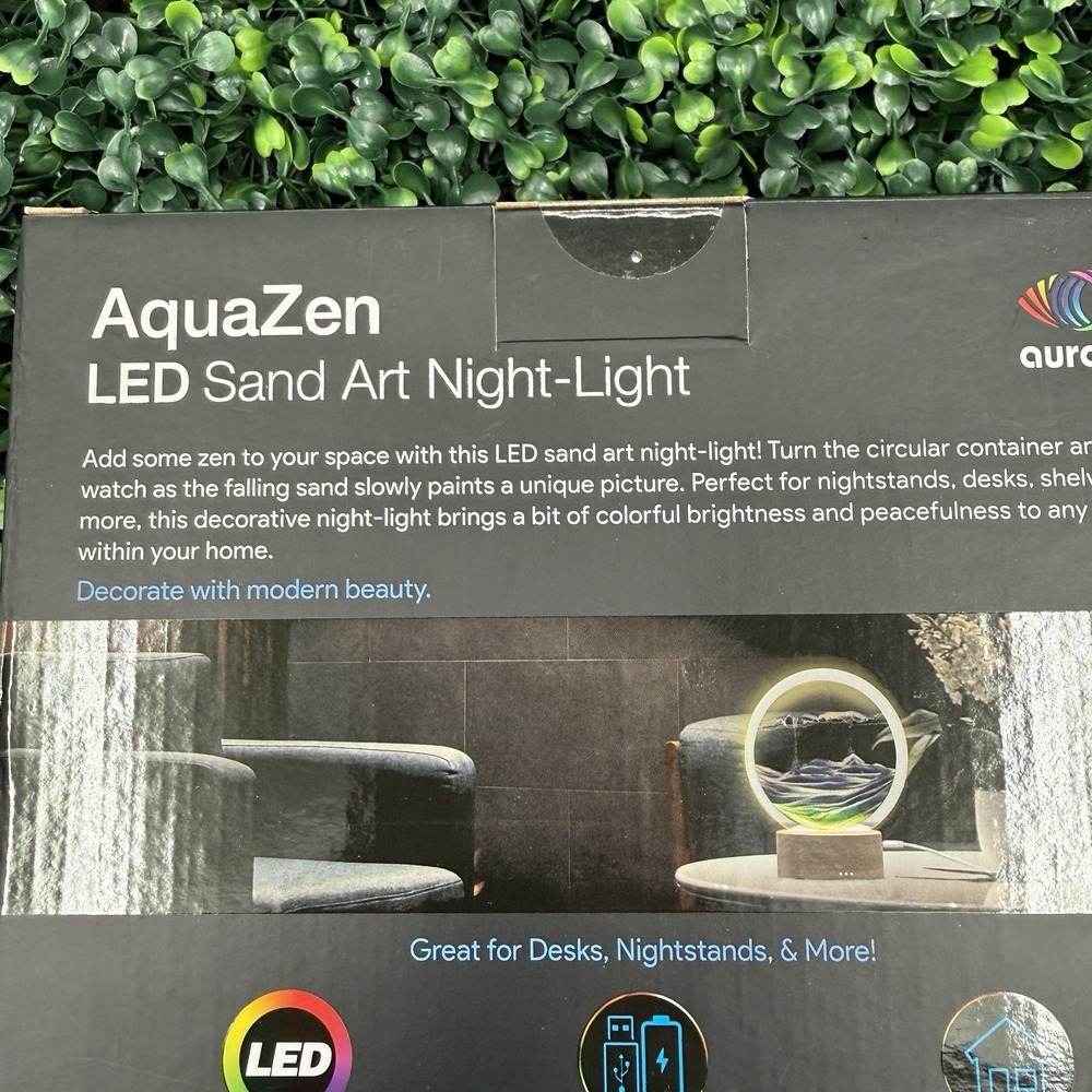 Sand Art Moving LED Night-Light RGB AquaZen Remote Colorful Soothing Decorative - Picture 3 of 4